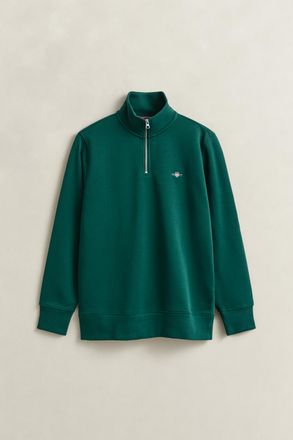 GANT Men Shield Half-Zip Sweatshirt (XXXL) DEEP FOREST GREEN