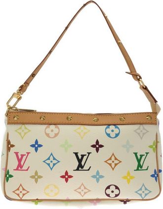 Louis Vuitton White Coated Canvas Pochette Pouch (Pre-Owned)