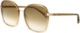 Chlo&eacute; Stijlvolle zonnebril voor een trendy look - Dames - Zonnebrillen - Geel - 59 MM - Accessoires