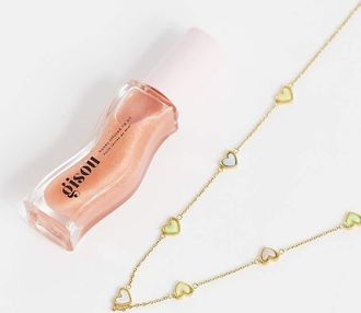 Abbott Lyon Collana mini con cuori multicolore placcata oro 18k