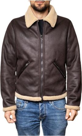 Censured Chaqueta de Piel Sint&eacute;tica y Borrego - Jackets - Hombre - Marr&oacute;n - 2XL