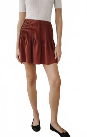 Bella Dahl Pintuck Mini Skirt In Harvest Red
