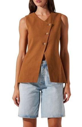 ASTR the Label Sonja Asymmetric Button Vest in Brown at Nordstrom Rack, Size Small