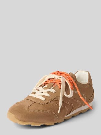 Marc O'Polo Low Top Sneaker aus Veloursleder-Mix Modell FABIANA 4B in Sand, Gr&ouml;&szlig;e 36