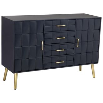 Wanderlust Deco Aparador de madera negro 120x40.5x81h cm