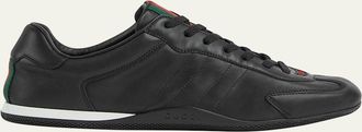 Gucci Mens Shift Leather Low-Top Sneakers