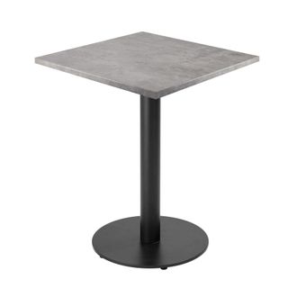Oviala Mesa de comedor 60 cm pie negro y revestimiento de hormig&oacute;n gris