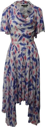 Isabel Marant Namala Cutout Printed Dress in White Silk