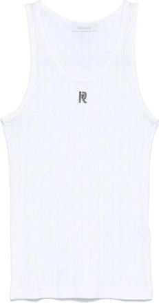Paco Rabanne Witte T-shirt en Polo Set - Dames - Tops zonder mouwen - Wit - XS - Katoen - Tops