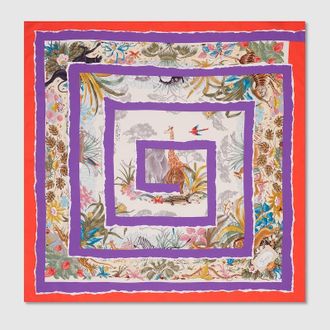 Gucci 90 X 90 Project Printed Silk Carr&eacute;, Multicolor, Silk