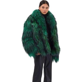 Gorski Collared Goat Jacket in Green at Nordstrom, Size X-Small