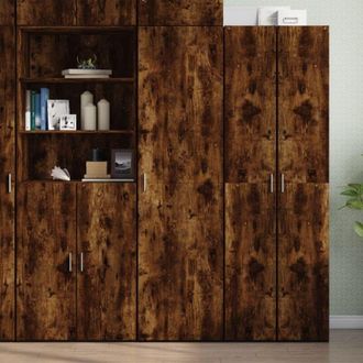 vidaXL Vidaxl - Aparador De Madera De Ingenier&iacute;a Roble Ahumado 50x42,5x185 Cm