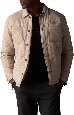 The Normal Brand Quilted Jacket with High Pile Fleece Lining in Fawn at Nordstrom, Size Large