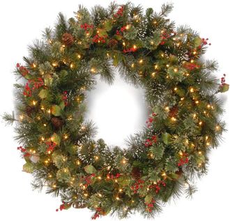 National Tree Company 48In Wintry Pine Wreath With 200 Clear Lights