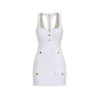 Elisabetta Franchi Short Dresses, female, White, Size: L Elisabetta Franchi Dresses White