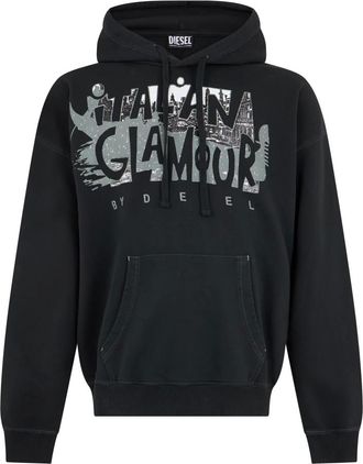 Diesel Felpa con cappuccio e stampa - - Sweatshirts & Hoodies - Uomo - Nero - L