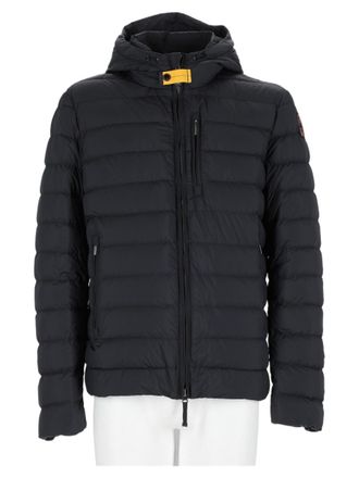 Parajumpers Black Quilted Hooded Polyester Down Jacket