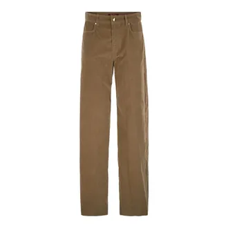 Max Mara Mstfragola Trousers - female - Max Mara - Straight Trousers - Beige - S - Trousers