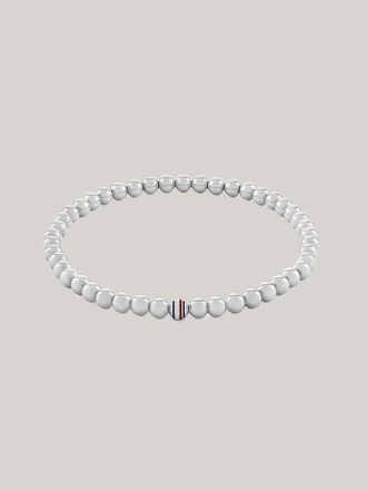 Tommy Hilfiger Womens Stripe Metal Bead Bracelet - Grey