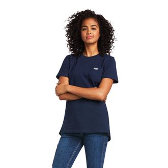 Ariat Womens Rebar Cotton Strong T-Shirt in Navy Eclipse, Size X-Small, by Ariat