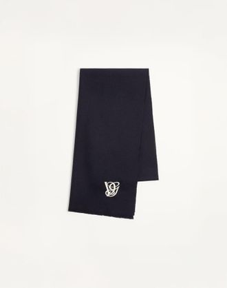 Valentino Garavani VG Wool Scarf With Embroidery