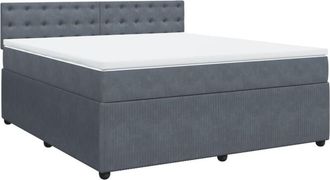 vidaXL Vidaxl - Cama Box Spring Con Colch&oacute;n Terciopelo Gris Oscuro 180x200 Cm