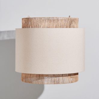 Maisons du monde L&aacute;mpara de techo de yute y lino color crema