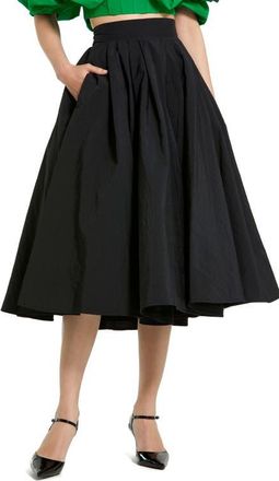 Mac Duggal Faille High Waisted A Line Midi Skirt in Black at Nordstrom, Size X-Small