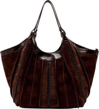 Gianni Chiarini Womens Handbag Dua Suede Leather Espresso Cow Handbags Hand Bags