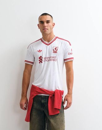 adidas adidas Football Liverpool 26/27 maglia away bianca e rossa-Bianco