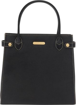 Burberry Vintage Handbag Leather Black Leather Handbag (Pre-Owned)