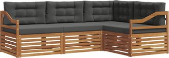 vidaXL Conjunto De Sof&aacute;s De Exterior 4 Uds. Natural Y Antracita Vidaxl