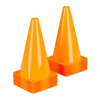 Relaxdays Relaxdays Pack 48 Conos De Entrenamiento, Pilones Se&ntilde;alizaci&oacute;n, Marcadores De Entrenamiento F&uacute;tbol, 23 Cm, Naranja