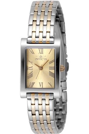 Invicta Angel 48144 Dames Horloge - Quartz Uurwerk - Roestvrij Staal met gouden Wijzerplaat - 19mm