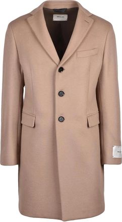 Paoloni Beige Tailored Virgin Wool-Cashmere Coat
