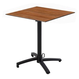 Oviala Mesa de bistr&oacute; de jard&iacute;n cuadrada inclinable 60 cm roble oscuro