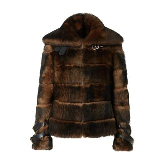 Fendi Blouson Jacket - Dames - Jassen - Bruin - S - Leer - Jassen