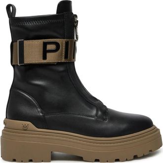 Pinko MIA 13 Enkellaarsjes - Dames - Enkellaarsjes - Zwart - 40 EU - Leer - Schoenen