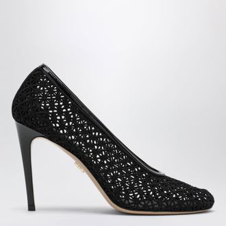 Ferragamo Pump nera in macram&egrave;
