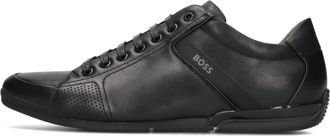 HUGO BOSS Schoenen, Heren, Zwart, 43 EU, Katoen, Lage Saturn Sneakers met Retro Touch