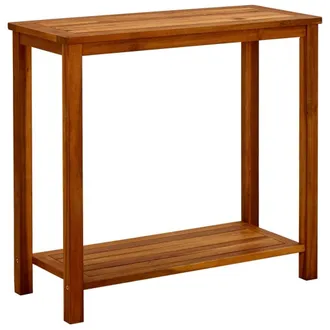 Berkfield Home Garden Console Table 80x35x75 cm Solid Acacia Wood in Brown | Size: 80 x 35 x 75 cm