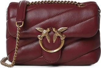 Pinko Love Puff Baby CL Sheep Nappa - Dames - Schoudertassen - Rood - ONE Size - Leer - Tassen