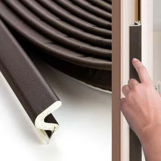 OEM Burlete Para Puertas, 8 M, Tira Aislante Ac&uacute;stica Y T&eacute;rmica En Forma De V, Apta Para Grandes Espacios, Color Marr&oacute;n