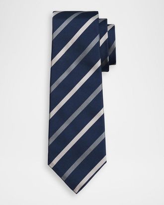 Kiton Men & apos;s Silk Pinstripe 7-Fold Tie