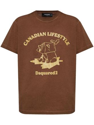 Dsquared2 Katoenen T-shirt - Bruin