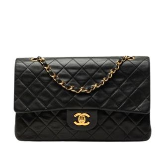 Chanel Pre-owned Vintage Double Flap Shoulder Bag - Dames - Pre-owned - Zwart - Maat: ONE Size Leer