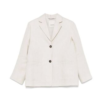 Max Mara Blazers, female, Beige, Size: XS Beige Jackets with Front Button Fastening