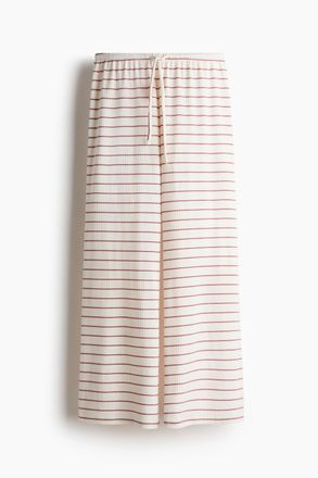H&M Hose aus Baumwollmix - Weiss/Rosa Gestreift