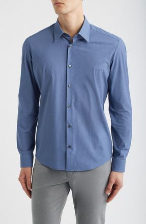 BOSS P-Liam Button-Up Shirt in Open Blue at Nordstrom, Size Xx-Large