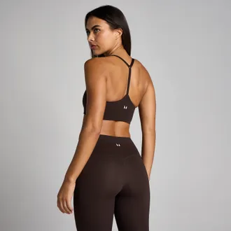 MyProtein Sujetador deportivo cruzado con tirantes Tempo para mujer de MP - Chocolate - XS